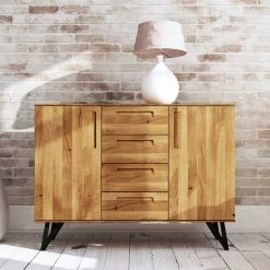 Landuva Shop -Landuva Shop 100 cm hohe kommode mit vier schubladen zwei tueren mandirov 01