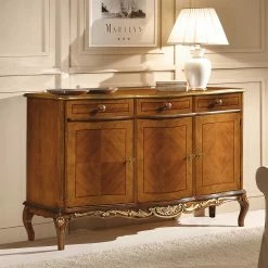 Landuva Shop -Landuva Shop 100 cm hohes sideboard in nussbaum gold italienischer stil aciara 01