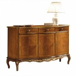 100 Cm Hohes Sideboard In Nussbaum & Gold - Aciara