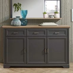 Landuva Shop -Landuva Shop 102cm hohe kombi kommode im country style in grau eichefarben thumbs 01