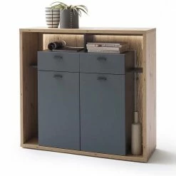 115x108x40 Design Highboard In Eiche Optik - Dalavera -Landuva Shop 115x108x40 design highboard in eiche optik und grau dalavera 02