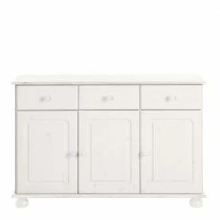 Landuva Shop -Landuva Shop 118x76x35 kiefer kombi kommode in weiss lasiert mit kugelfuessen oncerta 01