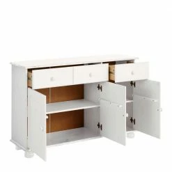 118x76x35 Kiefer Kombi-Kommode In Weiß - Oncerta -Landuva Shop 118x76x35 kiefer kombi kommode in weiss lasiert mit kugelfuessen oncerta 02