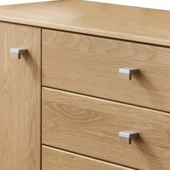 120cm Kombi Kommode Aus Eiche Massivholz - Emdsiva -Landuva Shop 120cm kombi kommode aus eiche massivholz mit fuenf schubladen tuer emdsiva 03