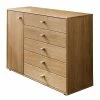 120cm Kombi Kommode Aus Eiche Massivholz - Emdsiva -Landuva Shop 120cm kombi kommode aus eiche massivholz mit fuenf schubladen tuer emdsiva f