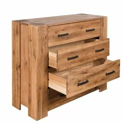 120x100 Eiche Kommode Mit Metallgriffen - Latinossa -Landuva Shop 120x100 eiche kommode mit metallgriffen und vier schubladen latinossa 02