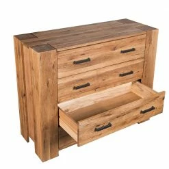 120x100 Eiche Kommode Mit Metallgriffen - Latinossa -Landuva Shop 120x100 eiche kommode mit metallgriffen und vier schubladen latinossa 04