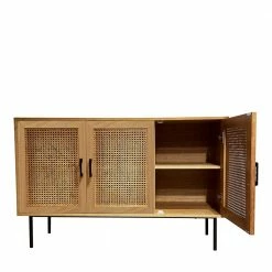 120x76x39 3-türige Kommode Mit Wiener Geflecht - Esholda -Landuva Shop 120x76x39 3 tuerige kommode mit wiener geflecht in natur mit schwarz esholda 05