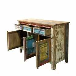 120x78x45 Shabby Kommode Aus Recyclingholz - Slinida -Landuva Shop 120x78x45 shabby kommode aus recyclingholz in bunt antik finish slinida 02