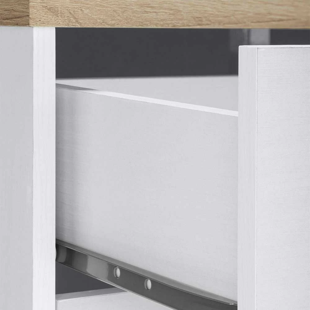 120x80x35 Kommode in Weiß mit Sonoma Eiche - Nudion I 120x80x35 Kommode In Weiß Mit Sonoma Eiche - Nudion I -Landuva Shop 120x80x35 kommode in weiss mit sonoma eiche modernes landhaus nudion i 05