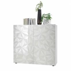 121x111x42 Schrank In Weiß Hochglänzend - Vovasoma