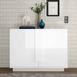 Landuva Shop -Landuva Shop 121x90x44 2 tuerige kommode auf sockel in weiss hochglanz kerym 01