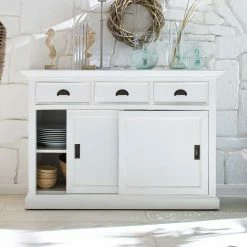 125x85x50 Landhaus Anrichte Mit Schiebetüren - Venzeno