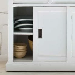 125x85x50 Landhaus Anrichte Mit Schiebetüren - Venzeno -Landuva Shop 125x85x50 landhaus anrichte mit schiebetueren 3 schubladen in weiss venzeno 04