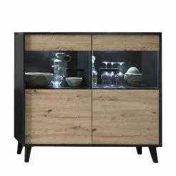 126x118x40 Wohnzimmerschrank Mit Glaseinsatz - Paniera