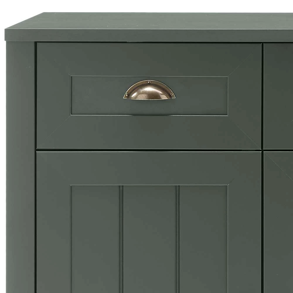 130cm Landhaus Sideboard in Dunkelgrün - Niestov 130cm Landhaus Sideboard In Dunkelgrün - Niestov -Landuva Shop 130cm landhaus sideboard in dunkelgruen mit glas einsatz niestov 04