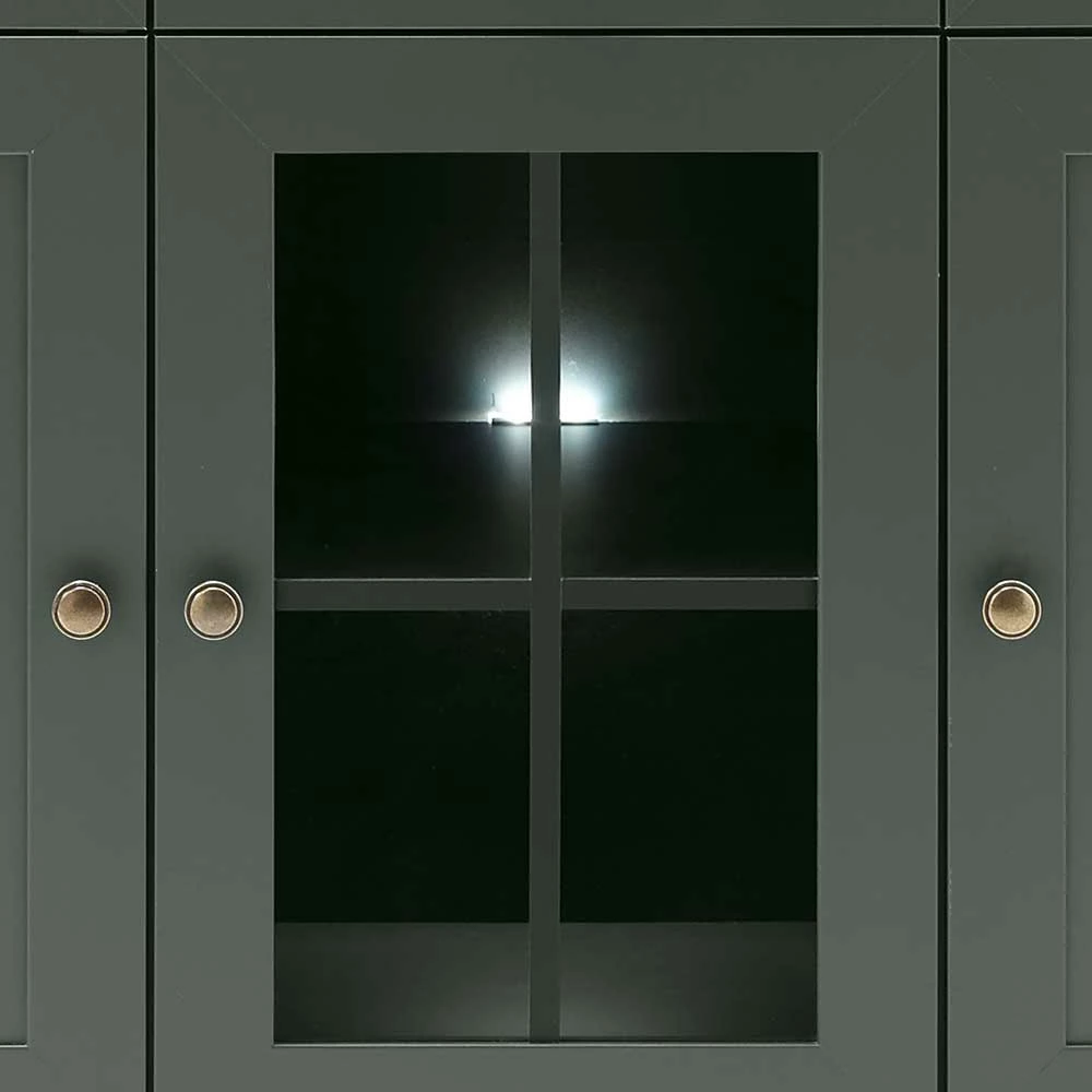 130cm Landhaus Sideboard in Dunkelgrün - Niestov 130cm Landhaus Sideboard In Dunkelgrün - Niestov -Landuva Shop 130cm landhaus sideboard in dunkelgruen mit glas einsatz niestov 05