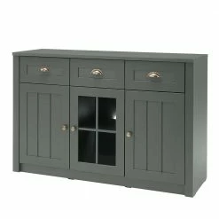 130cm Landhaus Sideboard In Dunkelgrün - Niestov