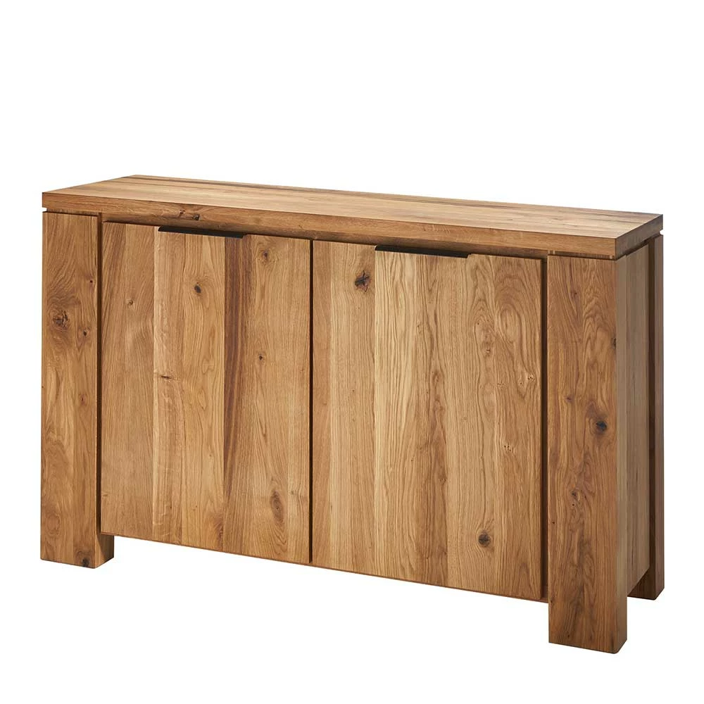 130x8x45 Türen-Kommode aus geölter Wildeiche - Sympatia 130x8x45 Türen-Kommode Aus Geölter Wildeiche - Sympatia -Landuva Shop 130x8x45 tueren kommode aus geoelter wildeiche mit metallgriffen sympatia f