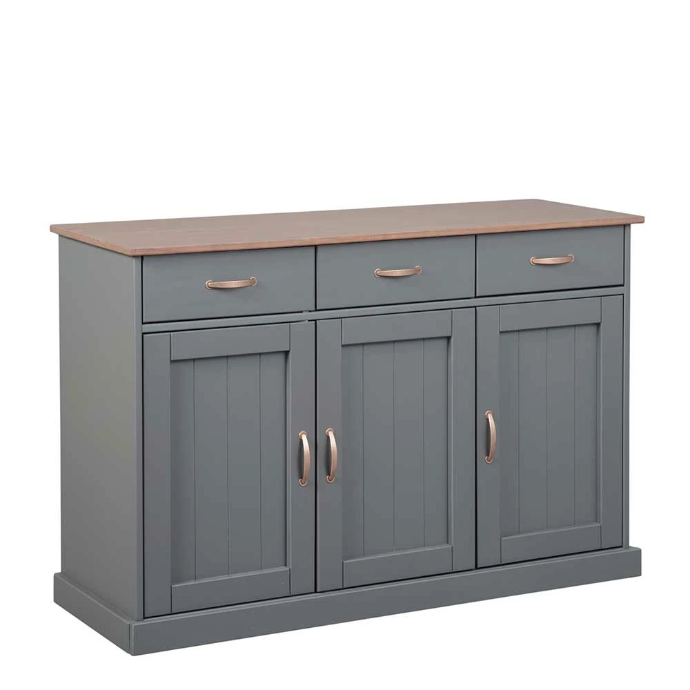 131x86x45 Landhaus Anrichte in Grau & Braun - Nepplan 131x86x45 Landhaus Anrichte In Grau & Braun - Nepplan -Landuva Shop 131x86x45 landhaus anrichte in grau braun aus kiefer massivholz nepplan 01