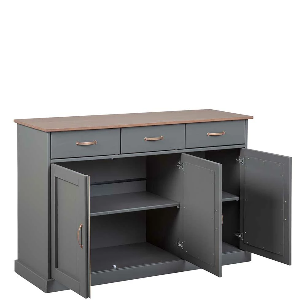 131x86x45 Landhaus Anrichte in Grau & Braun - Nepplan 131x86x45 Landhaus Anrichte In Grau & Braun - Nepplan -Landuva Shop 131x86x45 landhaus anrichte in grau braun aus kiefer massivholz nepplan 02