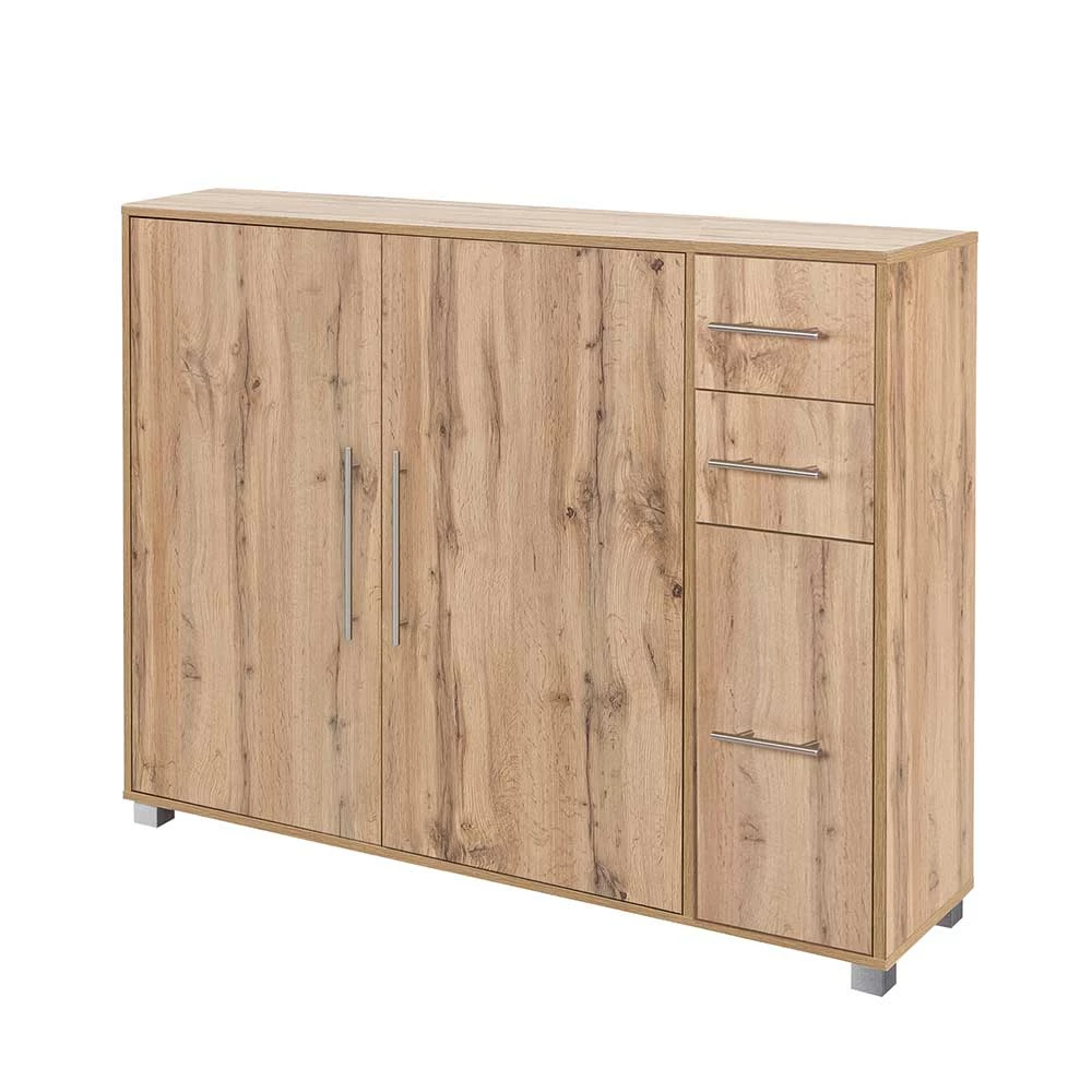 132x105x32 cm Kommode in Eiche Dekor - Haduna 132x105x32 Cm Kommode In Eiche Dekor - Haduna -Landuva Shop 132x105x32 cm kommode in eiche dekor made in germany haduna f