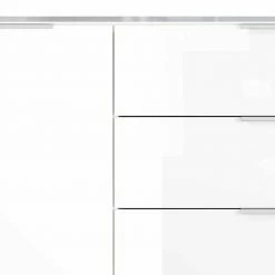 134x101x42 Cm Kommode In Weiß Mit Glas - Rufu -Landuva Shop 134x101x42 cm kommode in weiss mit glas beschichtung rufu 03