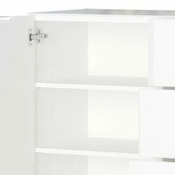 134x101x42 Cm Kommode In Weiß Mit Glas - Rufu -Landuva Shop 134x101x42 cm kommode in weiss mit glas beschichtung rufu 05