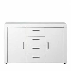 134x86x40 Hochglanz Kommode Mit 2 Türen - Runicava 4 134x86x40 Hochglanz Kommode Mit 2 Türen - Runicava -Landuva Shop 134x86x40 hochglanz kommode mit 2 tueren und 4 schubladen in weiss runicava 02