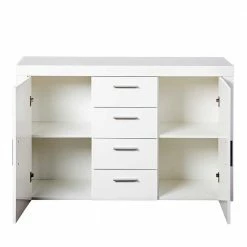 134x86x40 Hochglanz Kommode Mit 2 Türen - Runicava 5 134x86x40 Hochglanz Kommode Mit 2 Türen - Runicava -Landuva Shop 134x86x40 hochglanz kommode mit 2 tueren und 4 schubladen in weiss runicava 03