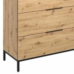 135x113x40 Hohe Kombi-Kommode In Asteiche Dekor - Vunsci -Landuva Shop 135x113x40 hohe kombi kommode in asteiche dekor mit griffen aus metall vunsci 03