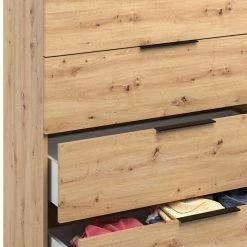 135x113x40 Hohe Kombi-Kommode In Asteiche Dekor - Vunsci -Landuva Shop 135x113x40 hohe kombi kommode in asteiche dekor mit griffen aus metall vunsci 05