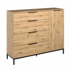 135x113x40 Hohe Kombi-Kommode In Asteiche Dekor - Vunsci