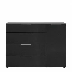 136x99x40 Große Kommode In Anthrazit Glas - Mangoa -Landuva Shop 136x99x40 grosse kommode in anthrazit glas sonoma eiche holzdekor mangoa 02