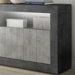 138x86x43 Design-Kommode In Grau Zweifarbig - Casmas -Landuva Shop 138x86x43 design kommode in grau zweifarbig dekor beton dunkelgrau casmas 02