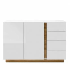 138x91x40 Cm Wohnzimmer Kommode Zweifarbig - Myrda -Landuva Shop 138x91x40 cm wohnzimmer kommode zweifarbig in weiss wildeiche dekor myrda 02
