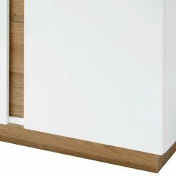 138x91x40 Kommode Mit Glas 3-türig - Myrda -Landuva Shop 138x91x40 kommode mit glas 3 tuerig in weiss dekor wildeiche myrda 04