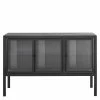 139x90x40 Türen-Kommode Vitrine Aus Glas & Metall - Ricona -Landuva Shop 139x90x40 tueren kommode vitrine aus glas metall in schwarz ricona f