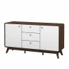 140x76x39 Design Sideboard In Weiß & Walnuss - Devkan -Landuva Shop 140x76x39 design sideboard in weiss walnuss mit tueren schubladen devkan f