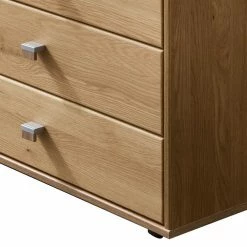 141cm 5 Schubladen Kommode In Eiche & Beige - Emdsiva -Landuva Shop 141cm 5 schubladen kommode in eiche beige aus massivholz glas emdsiva 03