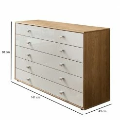 141cm Breite Kommode Mit Glas Front In Beige - Emdsiva I 5 141cm Breite Kommode Mit Glas Front In Beige - Emdsiva I -Landuva Shop 141cm breite kommode mit glas front in beige korpus eiche emdsiva i 04