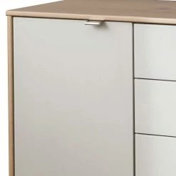 141x105x43 Sideboard In Beige Glas - Crascanu -Landuva Shop 141x105x43 sideboard in beige glas und eiche bianco dekor chrom crascanu 02
