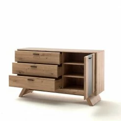 144x84x44 Designer Sideboard Zweifarbig - Larinca -Landuva Shop 144x84x44 designer sideboard zweifarbig in eichefarben grau larinca 02