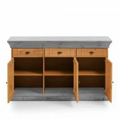 144x85x45 Landhaus Anrichte Mit Drei Schubladen - Eshelas I 4 144x85x45 Landhaus Anrichte Mit Drei Schubladen - Eshelas I -Landuva Shop 144x85x45 landhaus anrichte mit drei schubladen drei tueren eshelas i 02