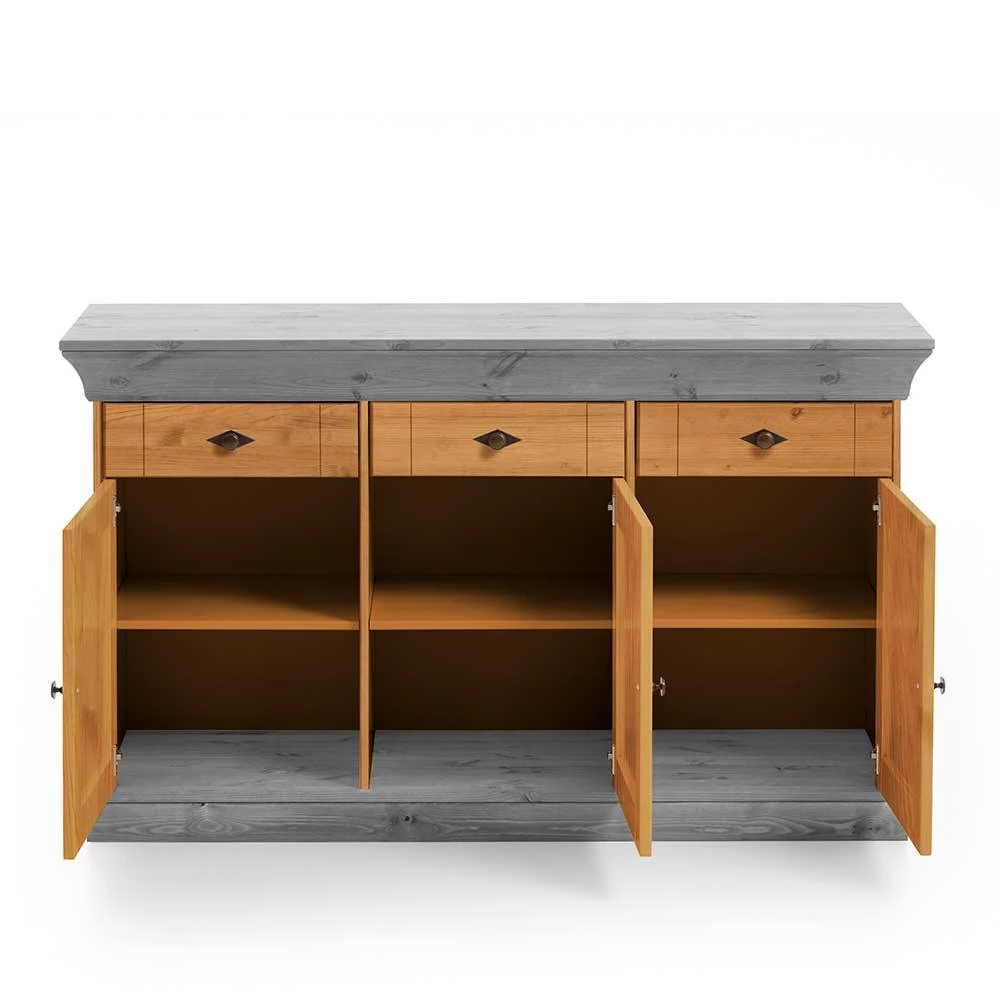 144x85x45 Landhaus Anrichte mit drei Schubladen - Eshelas I 144x85x45 Landhaus Anrichte Mit Drei Schubladen - Eshelas I -Landuva Shop 144x85x45 landhaus anrichte mit drei schubladen drei tueren eshelas i 02