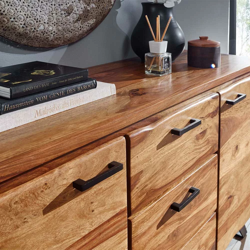 145x82x45 Massives Sideboard aus Holz Sheesham - Placer 145x82x45 Massives Sideboard Aus Holz Sheesham - Placer -Landuva Shop 145x82x45 massives sideboard aus holz sheesham und metall buegelgestell placer 04