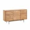 147x81x41 Türen-Sideboard Aus Massiver Akazie - Olvinas -Landuva Shop 147x81x41 tueren sideboard aus massiver akazie mit metallgestell olvinas f