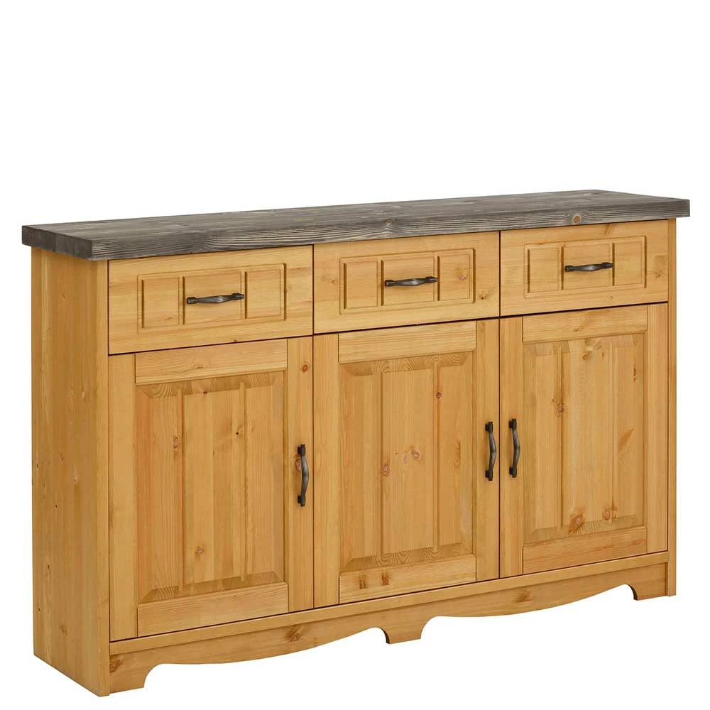 148x91x37 Landhaus Sideboard aus Massivholz - Ostanzia 148x91x37 Landhaus Sideboard Aus Massivholz - Ostanzia -Landuva Shop 148x91x37 landhaus sideboard aus massivholz in kiefer natur grau ostanzia f