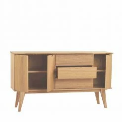 150 Cm Breites Holz Sideboard In Eiche - Number -Landuva Shop 150 cm breites holz sideboard in eiche mit retro design number 02
