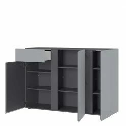 150x104x42 Kommode In Silber Grau & Dunkelgrau - Owiconta -Landuva Shop 150x104x42 kommode in silber grau dunkelgrau mit glas beschichtung owiconta 02